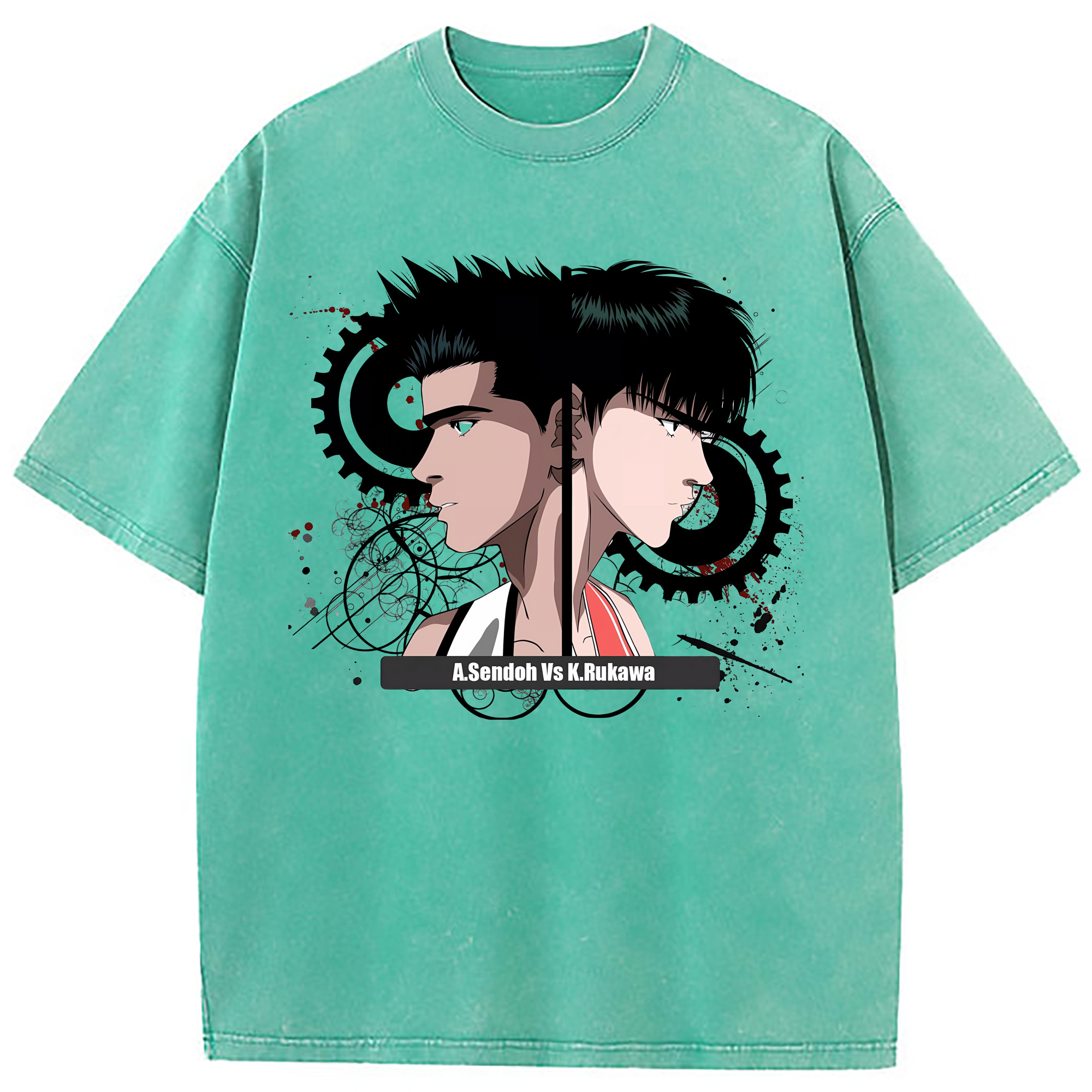 （画像用） SLAM DUNK／スラムダンク 綿100% ヴィンテージ風 半袖Tシャツ（フロントプリント）